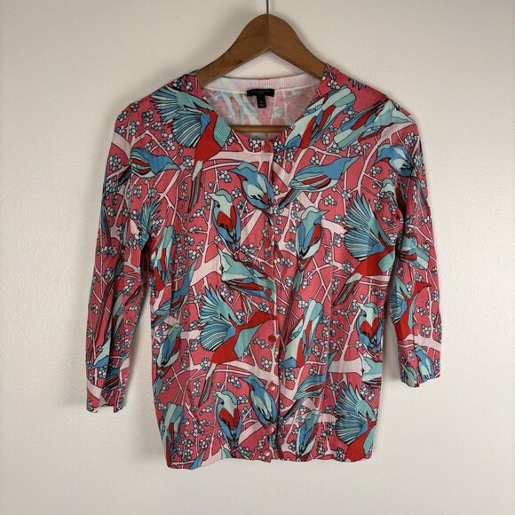 Talbots Sweater Womens SP Hummingbirds Birds Lightweight Button Front Cardigan - Picture 1 of 5